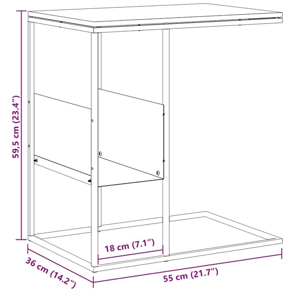 vidaXL sidebord 55x36x59,5 cm konstrueret træ hvid