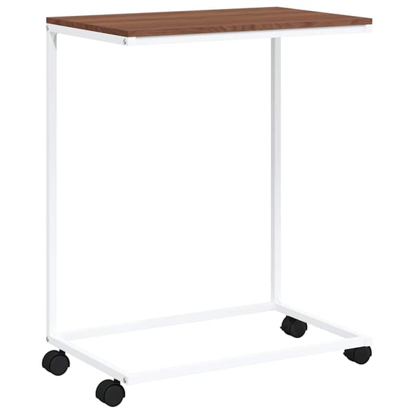vidaXL sidebord med hjul 55x35x70 cm konstrueret træ hvid