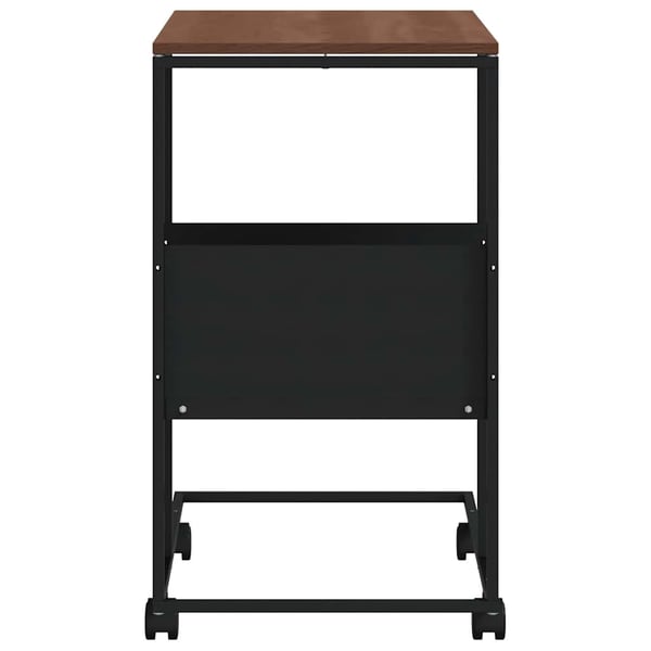 vidaXL Sidebord med hjul svart 55x36x63,5 cm konstruert tre