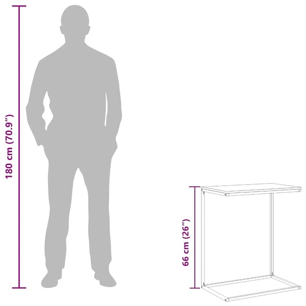vidaXL Sidebord hvit 55x35x66 cm konstruert tre
