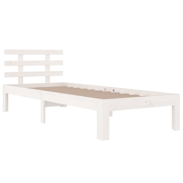vidaXL Sengeramme hvit heltre 90x200 cm