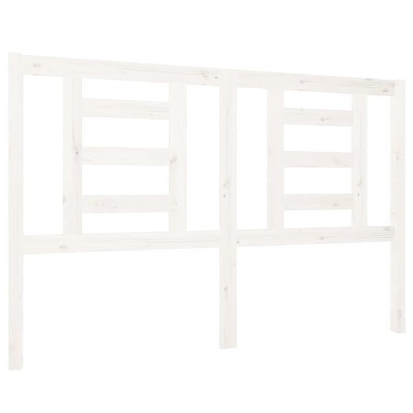 vidaXL Sengegavl hvit 126x4x100 cm heltre furu