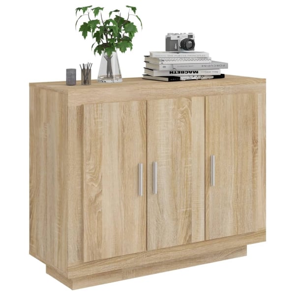 vidaXL skænk 92x35x75 cm konstrueret træ sonoma-egetræsfarve