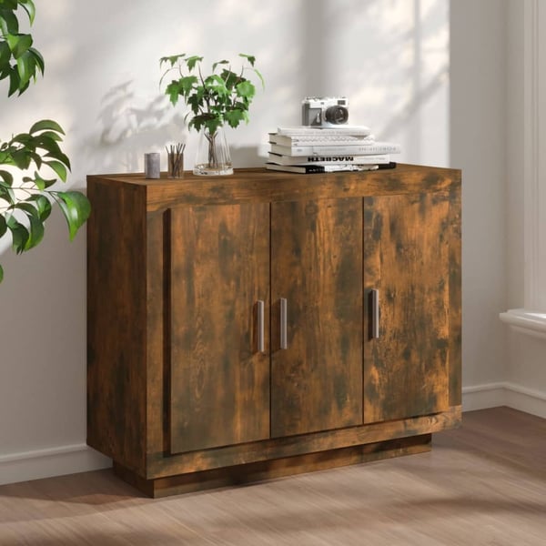 vidaXL Skjenk røkt eik 92x35x75 cm konstruert tre
