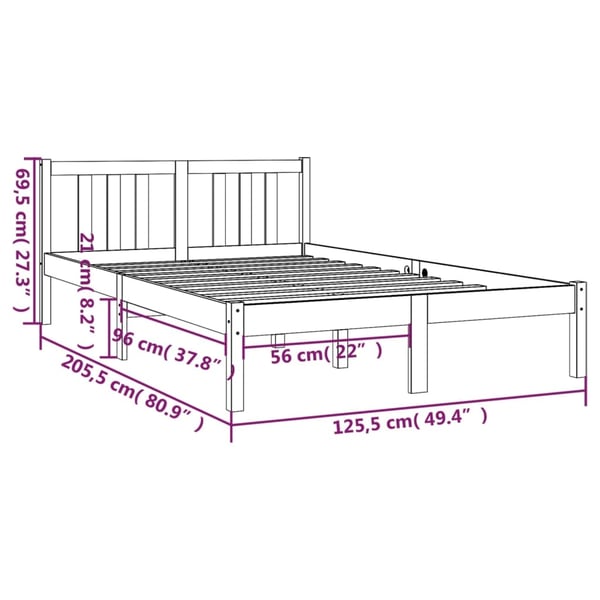 vidaXL Sengeramme heltre 120x200 cm