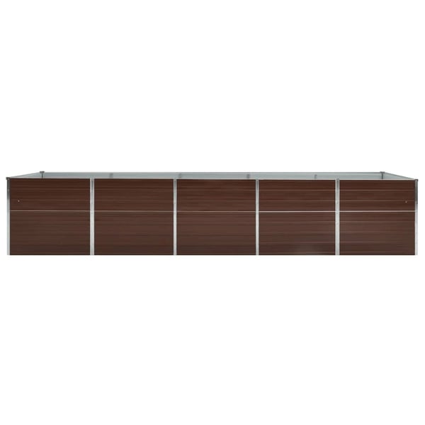 vidaXL Høybed galvanisert stål 400x80x77 cm brun