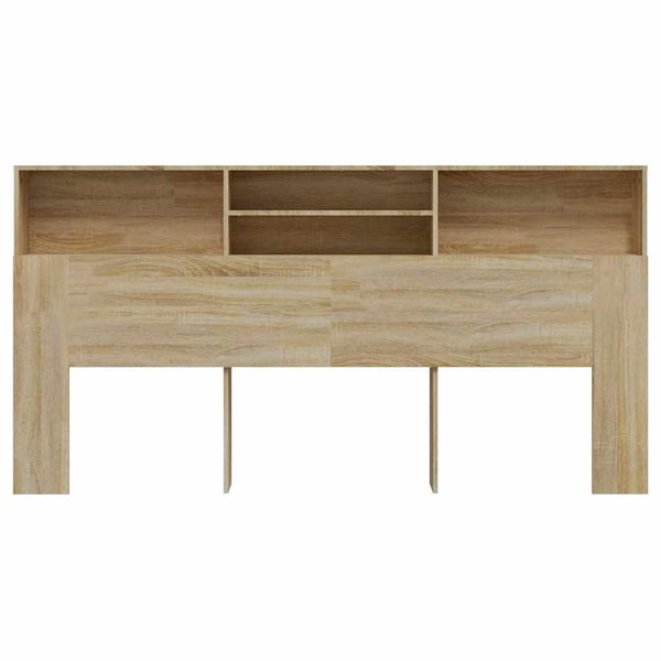 vidaXL sengegavl med opbevaring 200x19x103,5 cm sonoma-eg
