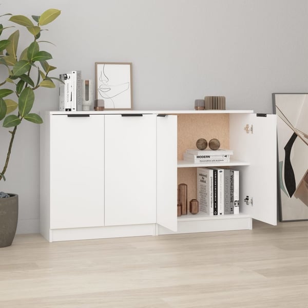 vidaXL Skjenker 2 stk hvit 60x30x70 cm konstruert tre