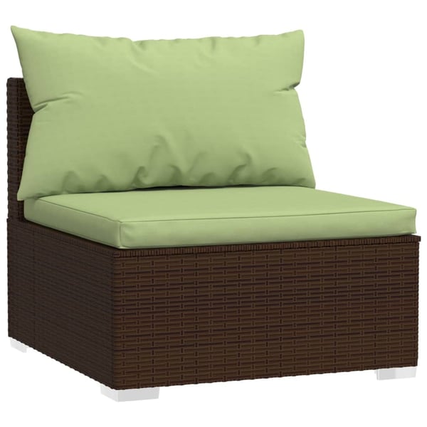 vidaXL 4-personers sofa med hynder polyrattan brun