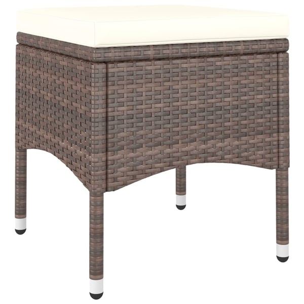 vidaXL havestole med skamler 4 dele polyrattan brun