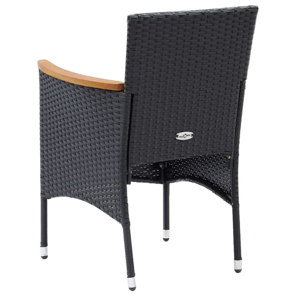 vidaXL spisebordssæt til haven 5 dele med hynder polyrattan sort