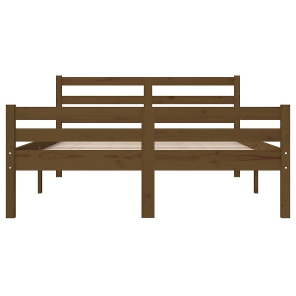 vidaXL Sengeramme honningbrun heltre 150x200 cm King Size