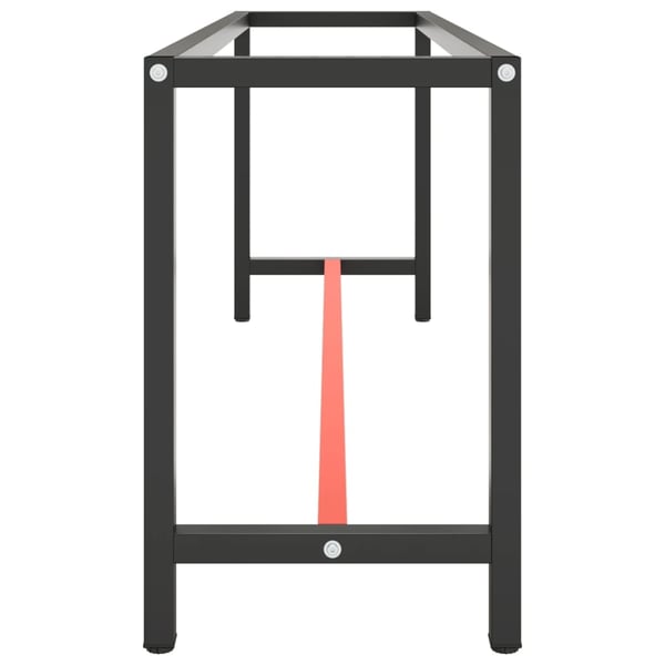 vidaXL Ramme til arbeidsbenk matt svart og rød 210x50x79 cm metall