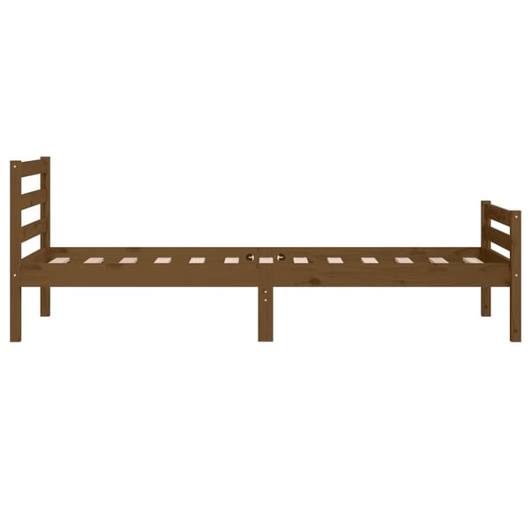 vidaXL Sengeramme honningbrun heltre 75x190 cm Small Single