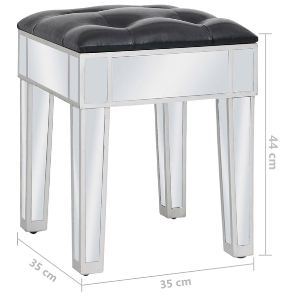 vidaXL Sminkbord med pall spegellådor MDF och glas