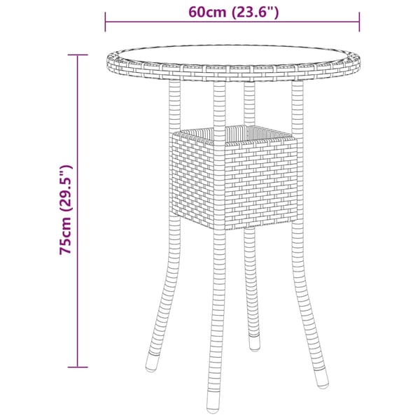 vidaXL spisebordssæt til haven 3 dele polyrattan beige
