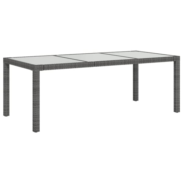vidaXL udendørs spisebordssæt 7 dele med hynder polyrattan grå