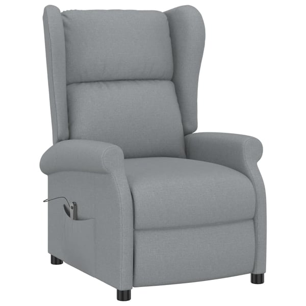 vidaXL Elektrisk reclinerfåtölj ljusblå tyg