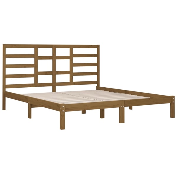 vidaXL Sengeramme honningbrun heltre200x200 cm