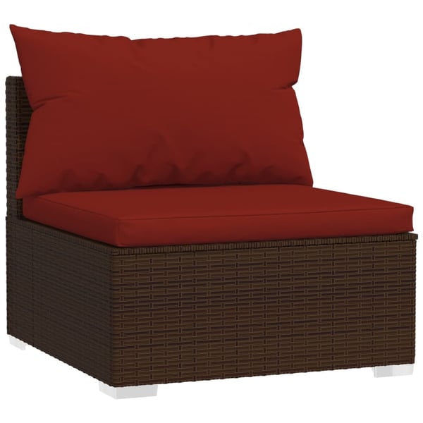 vidaXL Loungegrupp med dynor 8 delar konstrotting brun
