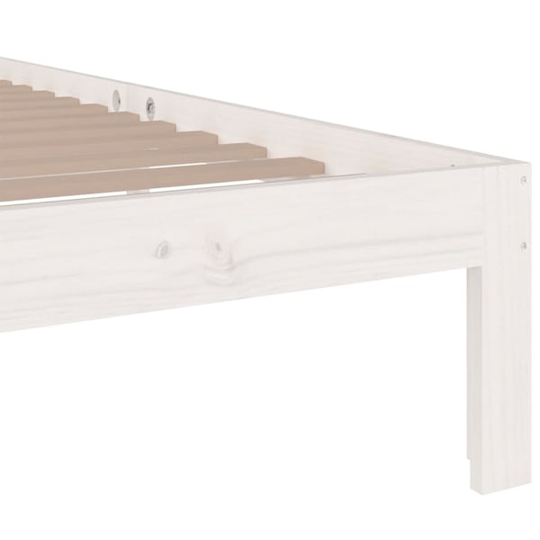 vidaXL Sengeramme hvit heltre 75x190 cm Small Single