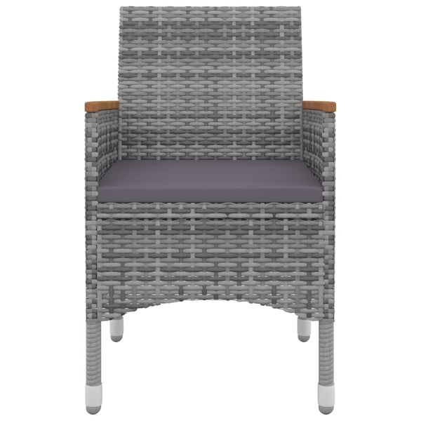 vidaXL spisebordssæt til haven 7 dele med hynder polyrattan og glas