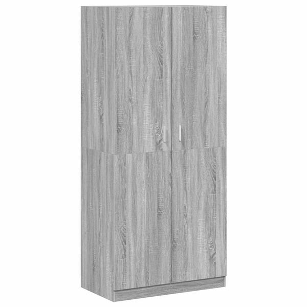 vidaXL garderobeskab 90x52x200 cm konstrueret træ grå sonoma-eg