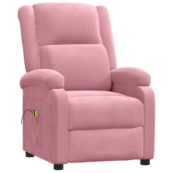 vidaXL eldrevet massagestol fløjl pink