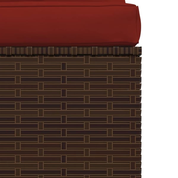 vidaXL midtermodul til havesofa med hynder polyrattan brun