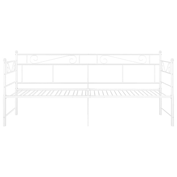 vidaXL Uttrekkbar ramme til sovesofa hvit metall 90x200 cm