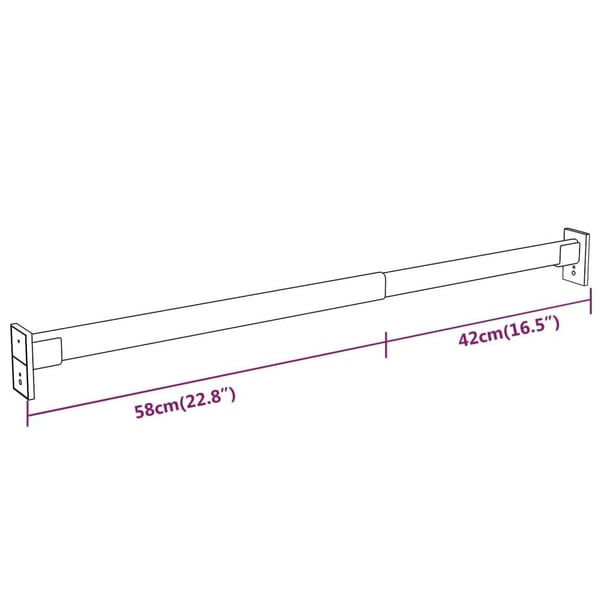 vidaXL Teleskopiske garderobestenger 2 stk sølv 58-100 cm
