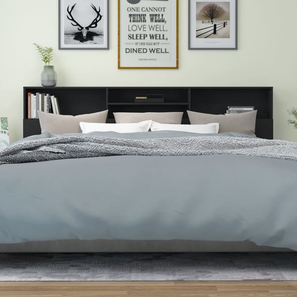 vidaXL Sengegavlskap svart 220x19x103,5 cm
