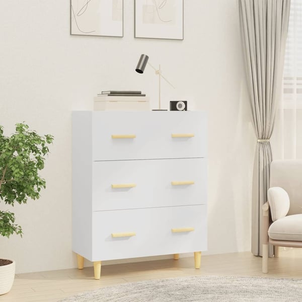 vidaXL skænk 70x34x90 cm konstrueret træ hvid