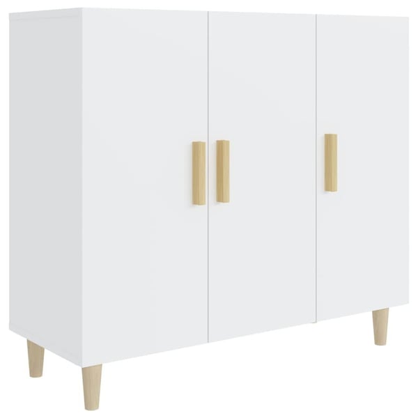 vidaXL Skjenk hvit 90x34x80 cm konstruert tre