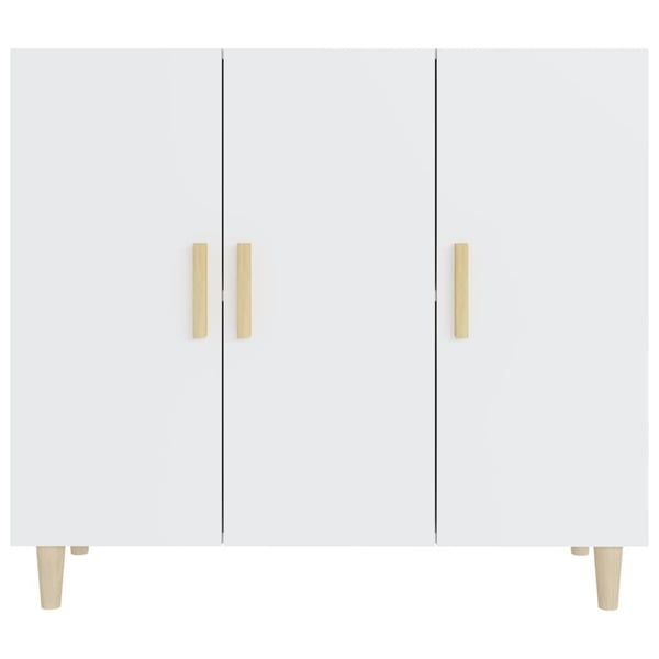 vidaXL Skjenk hvit 90x34x80 cm konstruert tre