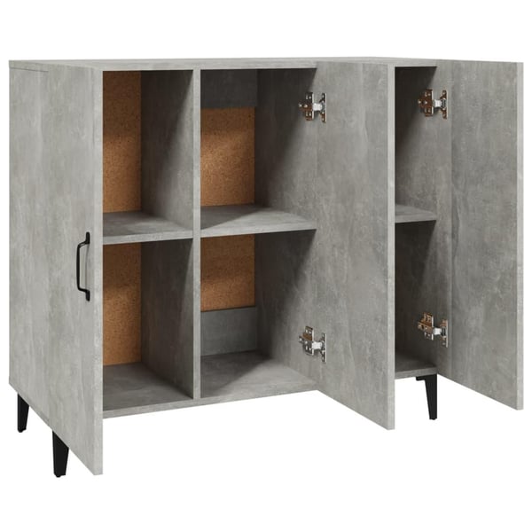 vidaXL Skjenk betonggrå 90x34x80 cm konstruert tre