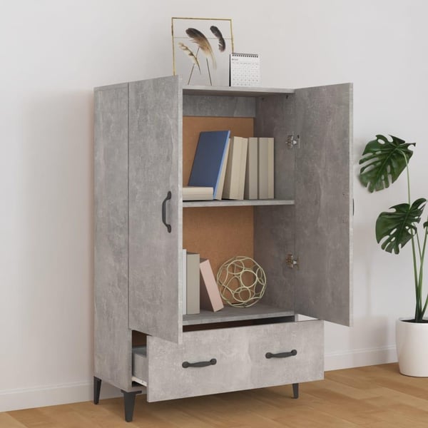 vidaXL Highboard betonggrå 70x31x115 cm konstruert tre
