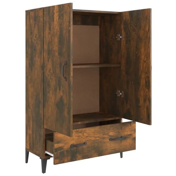vidaXL Highboard røkt eik 70x31x115 cm konstruert tre