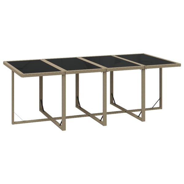 vidaXL spisebordssæt til haven 9 dele med hynder polyrattan beige