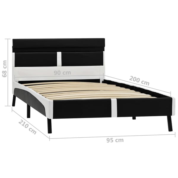 vidaXL sengestel 90x200 cm LED kunstlæder sort change1