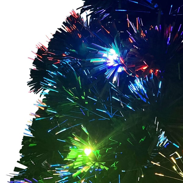 vidaXL juletræ med juletræsfod og lys 120 cm fiberoptisk