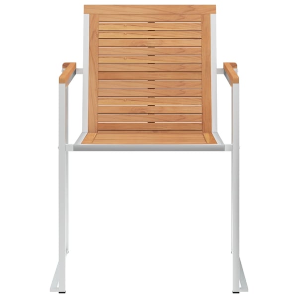 vidaXL Hagestoler 2 stk heltre teak og rustfritt stål