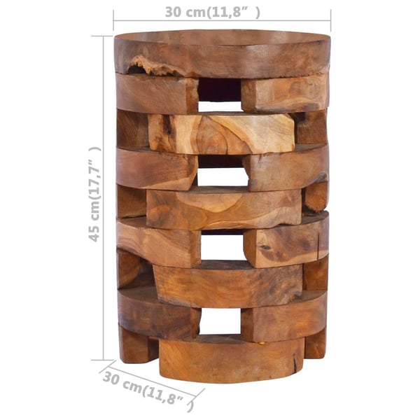 vidaXL sengebord 30x30x45 cm massivt teaktræ