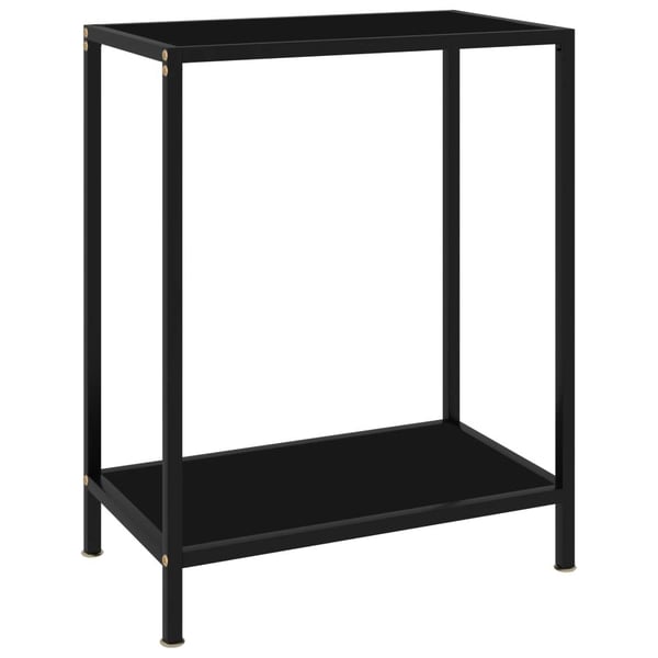 vidaXL konsolbord 60x35x75 cm hærdet glas sort