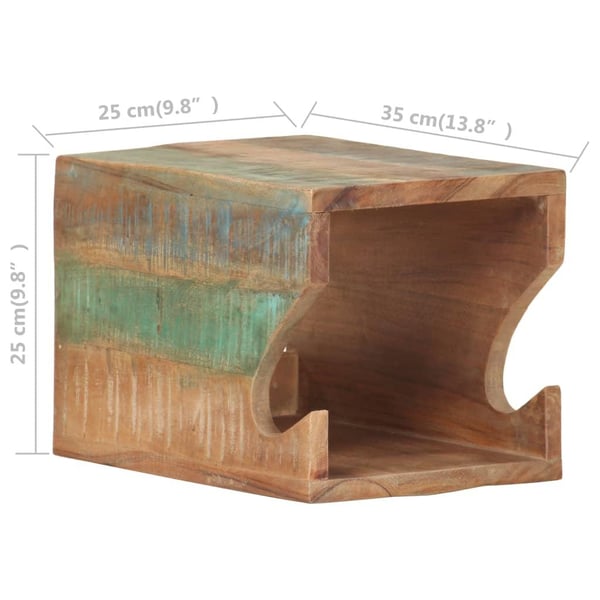 vidaXL Vegghengt sykkelstativ 35x25x25 cm gjenvunnet heltre
