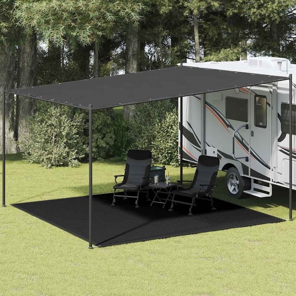 vidaXL telttæppe 400x400 cm HDPE sort