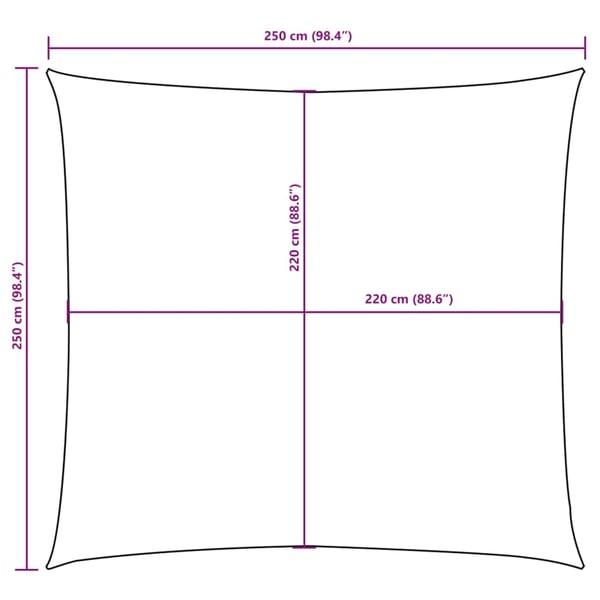 vidaXL Solseil oxfordstoff kvadratisk 2,5x2,5 m gråbrun