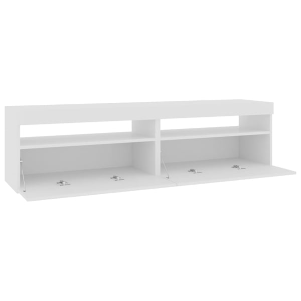 vidaXL TV-benker 2 stk med LED-lys hvit 75x35x40 cm