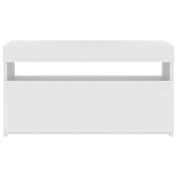 vidaXL TV-benk med LED-lys hvit 75x35x40 cm