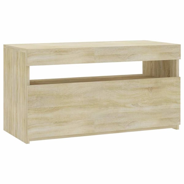 vidaXL TV-benk med LED-lys sonoma eik 75x35x40 cm